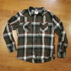 Levi's Mens Flannel Plaid Button Down Long Sleeve Shirt, Size M