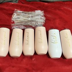 ElegantPark Bridesmaid Proposal Gifts Maid of Honor Bridesmaid Champagne Flutes Tumbler 7 Pack Bachelorette Party Gifts Wedding Gifts for Bridesmaid W