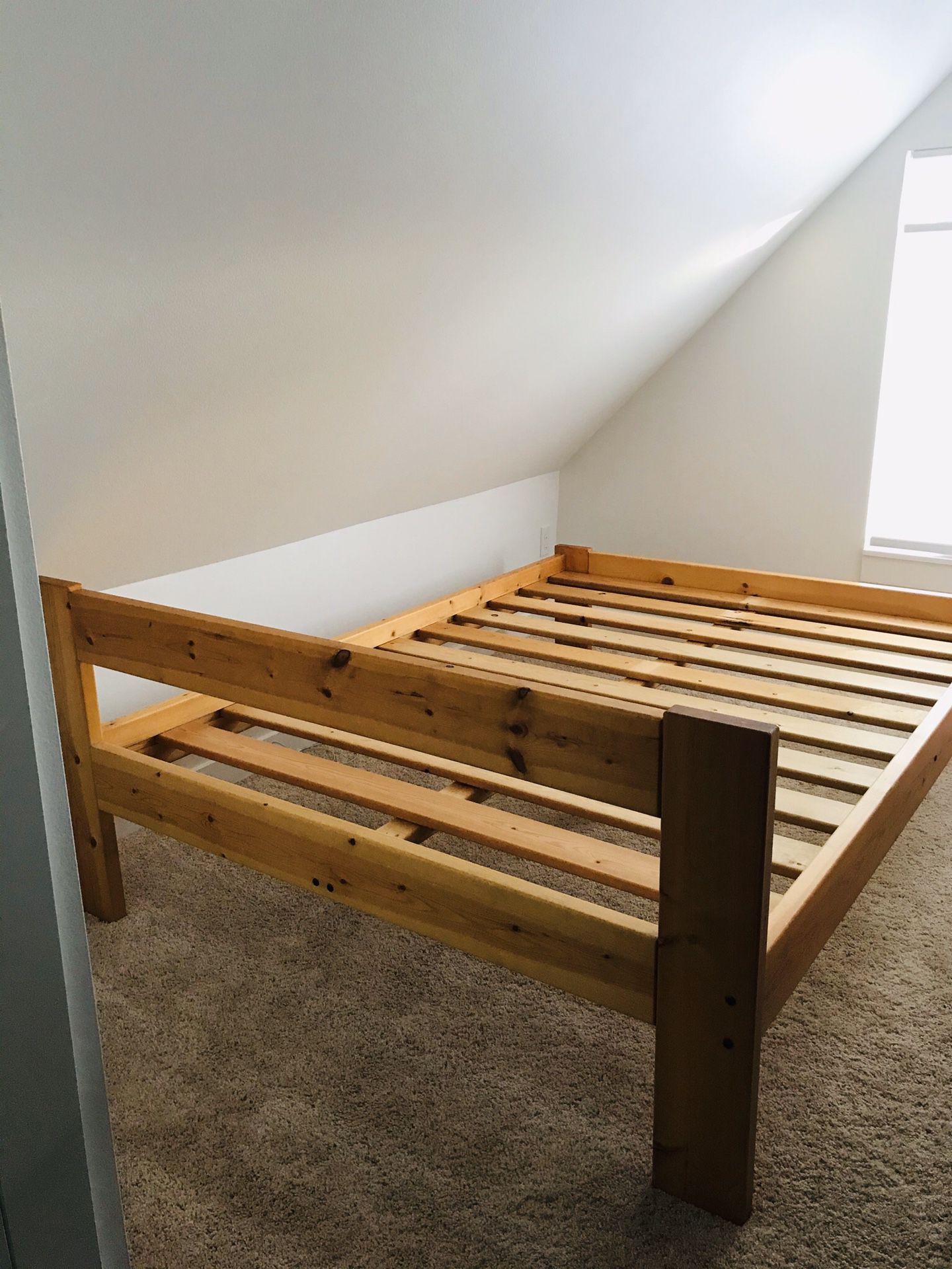 Full size bed frame solid oak