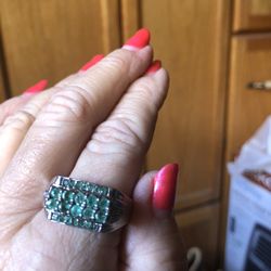 Zambian Emerald Men’s 925 Size 14 Ring