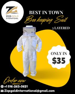 Bee Keeping Suit.white Color Brown Color.medium Large Size
