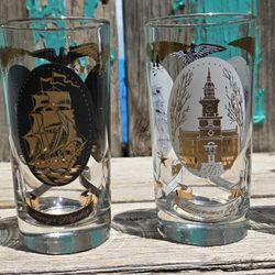 Vintage Set of 4 Andrew Jackson Glasses