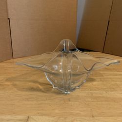Vintage Compartment Glass Bowl With Feet