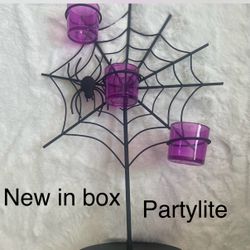 New In Box Spiderweb Candle Holder 