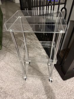 Clear Acrylic Rolling Cart