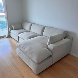 NEW Beige Linen Cloud Couch Sectional