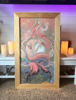 Mermaid print with custom frame