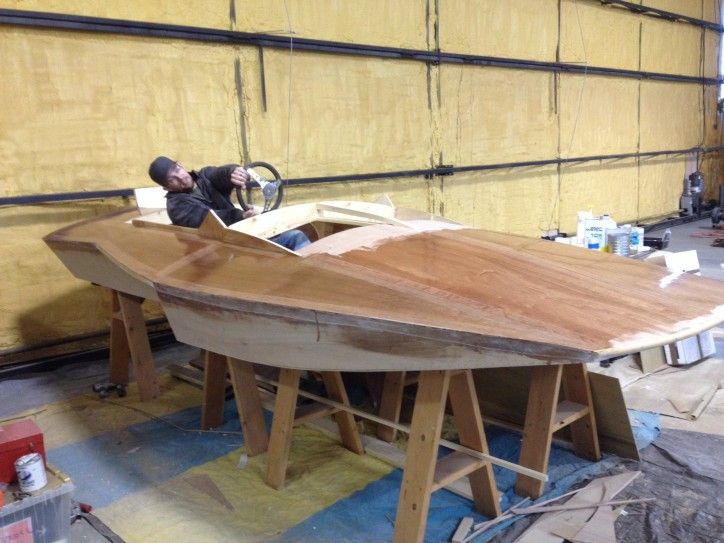 Wood Hydroplane Boat