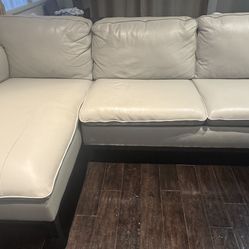 Virton 2-Pc. Leather Chaise Sectional Sofa
