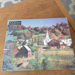 New Vtg 1000 Piece Puzzle "Tranquil Village" 4777-44 Whitman Brand