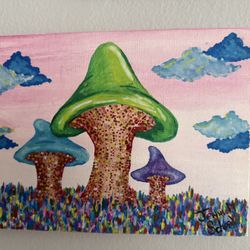 Small Watercolor Mushroom Painting