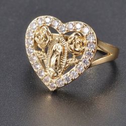 14K Gold Plated Virgencita Virgin Ring 
