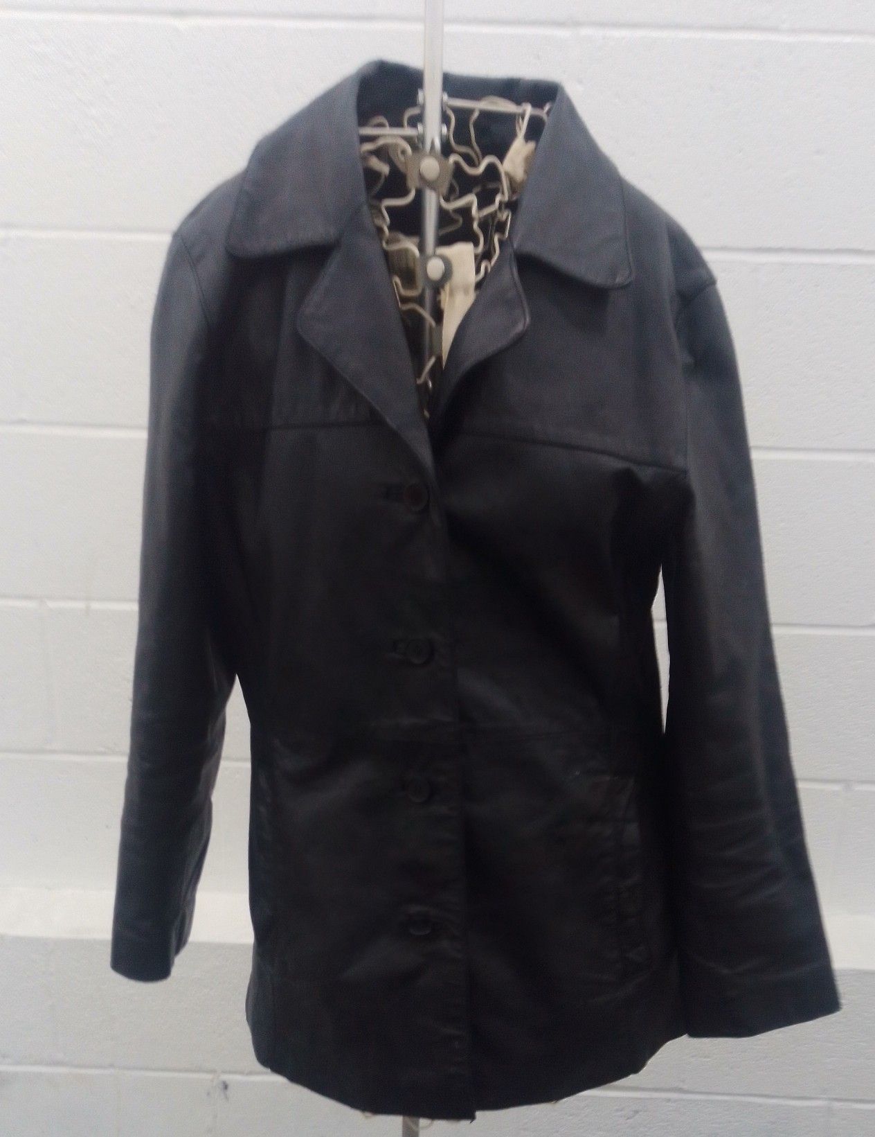 Women's black leather jacket
