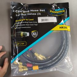 Ball Valve Refrigerant Hose Set (3) - 1/4" (5' Black w/Tags)