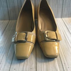 Vintage Stuart Weitzman Buckle Square Toe Low-Heel Pumps