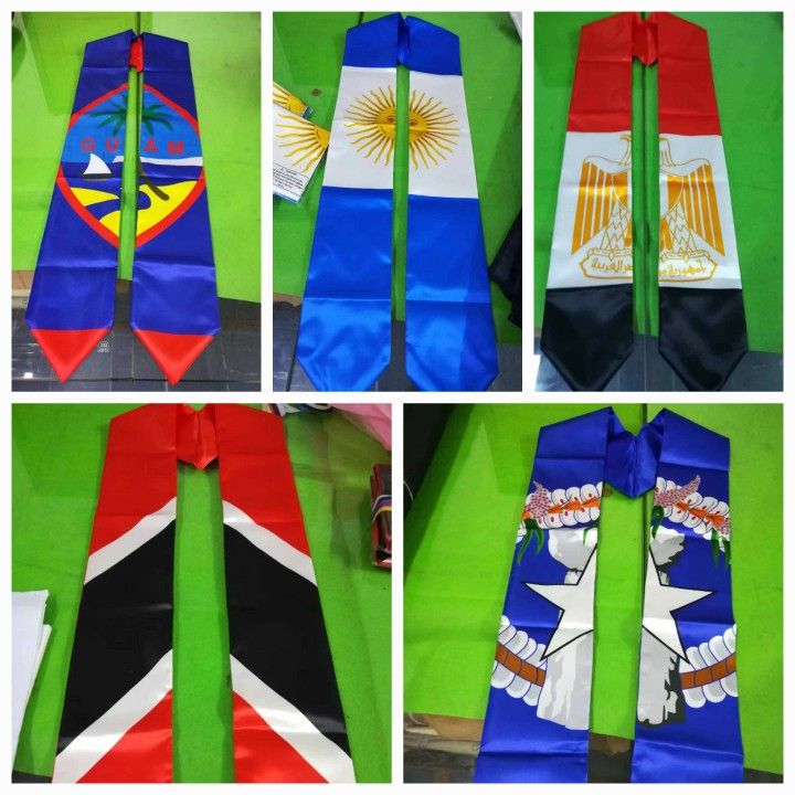 Graduation School Supplies Sash and Stole All Country Flags Bahamas Trinidad Guatemala Dominican Republic Argentina Haiti Guam Jamaica CNMI Costa