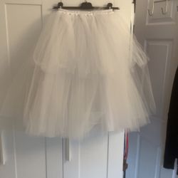 Two Layer White Tutu Skirt 