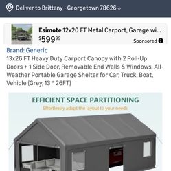 13’x26’ Carport