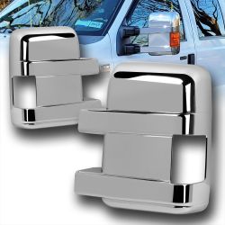 For 2008-2016 Ford F250 F350 F450 Super Duty Chrome Mirror Covers W/ Signal Hole -(2-MC-1750
