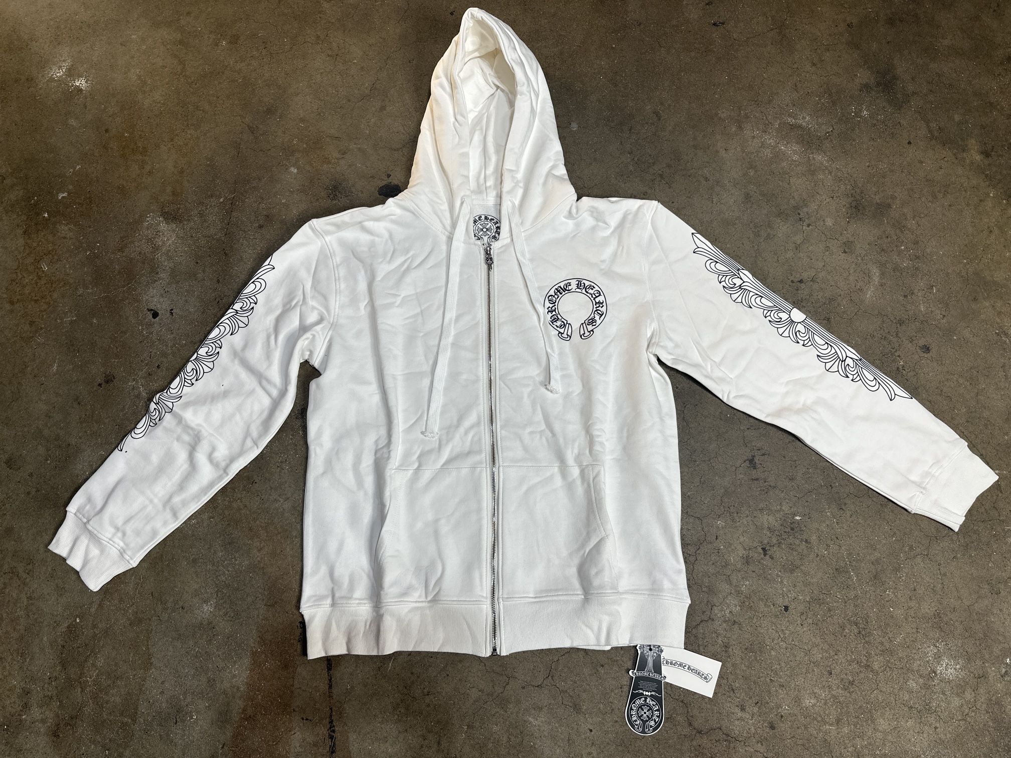 White Chrome Hearts Zip Up