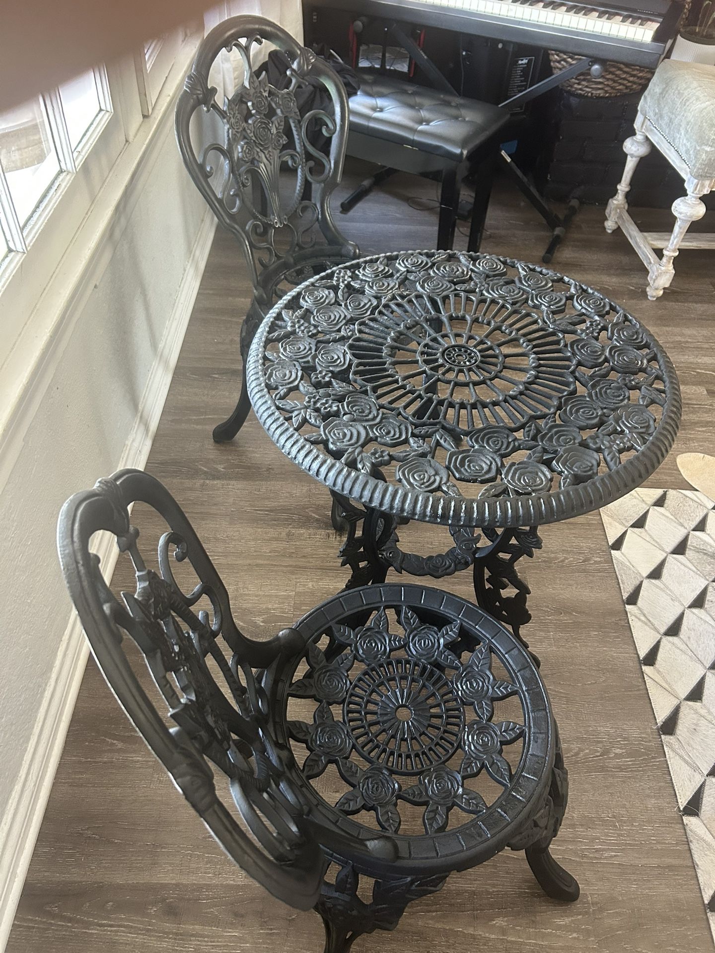 Beautiful, Solid, Cast-Iron Bistro, Vintage, Rare Find.