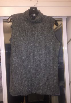 Black w/Silver Shimmer Dress Top (Size 18)