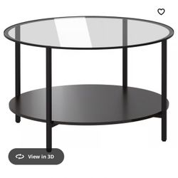 Coffee table, black-brown/glass