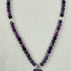 Crazy Purple Ecstasy Handmade Necklace w/ Purple Agate, Amethyst & Austrian Crystals 