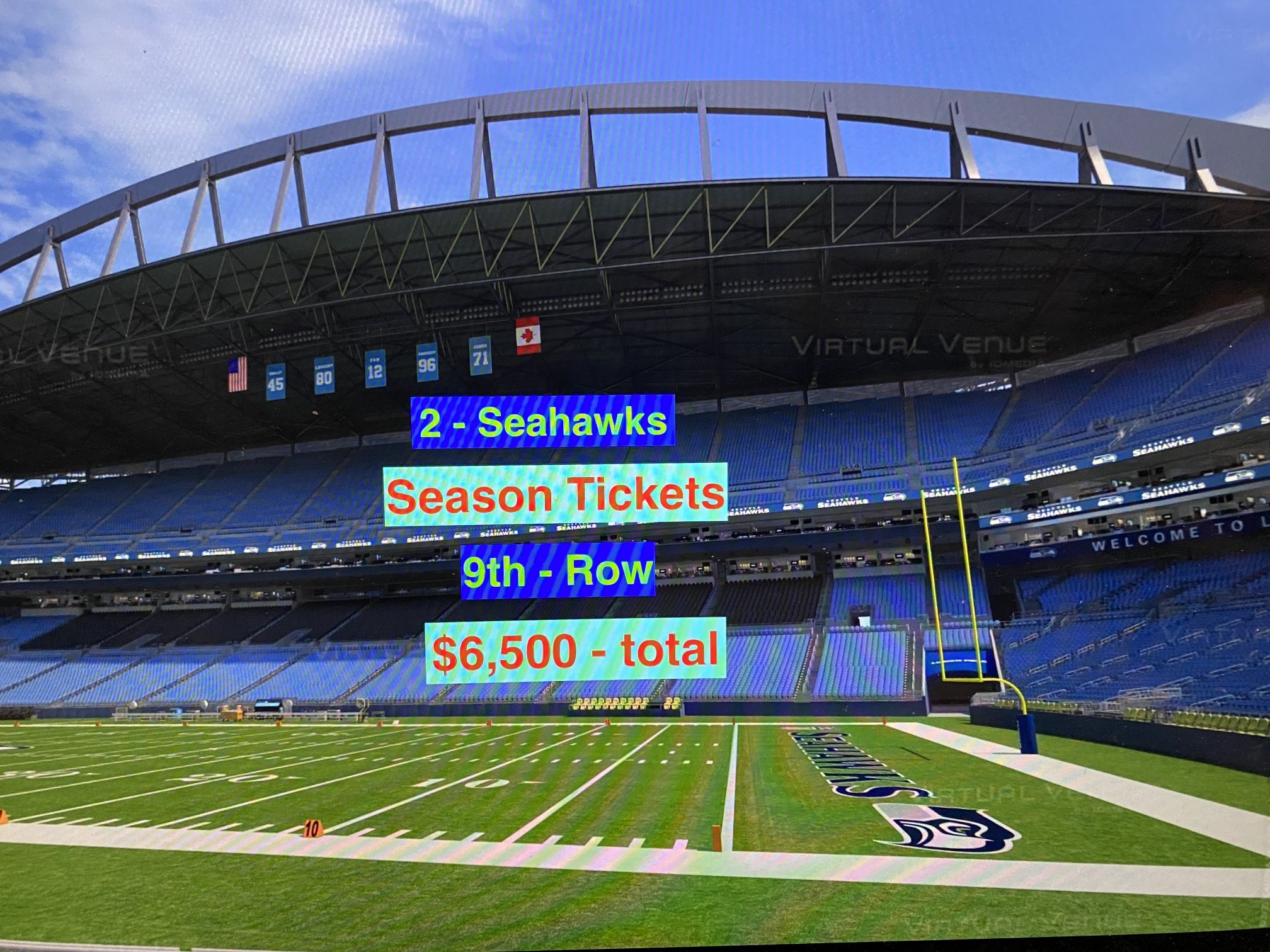 Seahawks Season Tickets 49ers Rams Vikings Texans