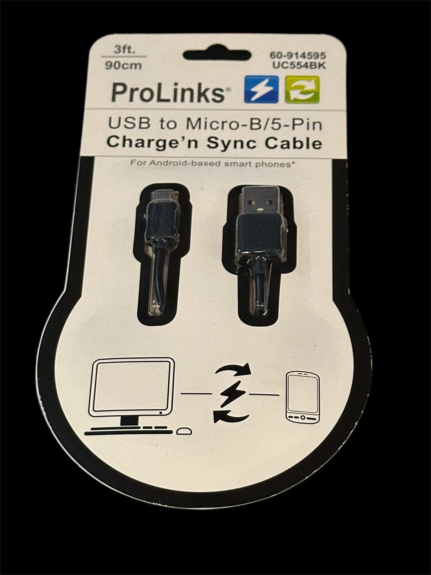 *NEW* ProLinks USB to Micro-B/5-Pin Charge & Sync Cable – 3ft