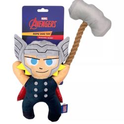 GMASON Marvel Thor Rope Plush Squeaky Dog Toy Red & Blue