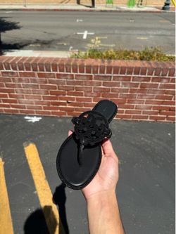 black sparkly tory burch sandals