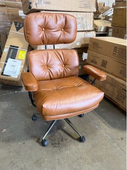 OVIOS Office Executive Chair Oversize Cushions Suede Fabric