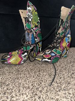 Colorful Snake skin Booties