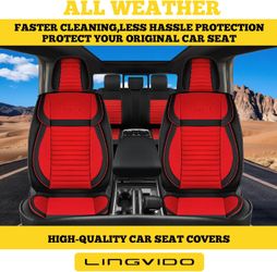 Universal Lingvido Car Seat Covers *Full Set* PU Leather Black and Gray