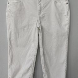 womens chicos white denim capri jeans pants - size 1.5 (medium 10)
