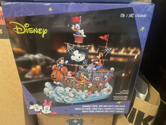 Disney Halloween Animated Pirate Ship Lights & Music Mickey Mouse
