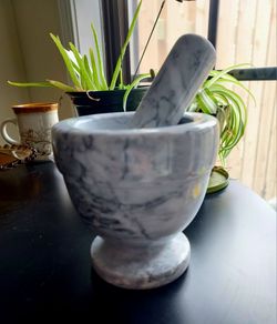 Vintage stone mortar and pestle