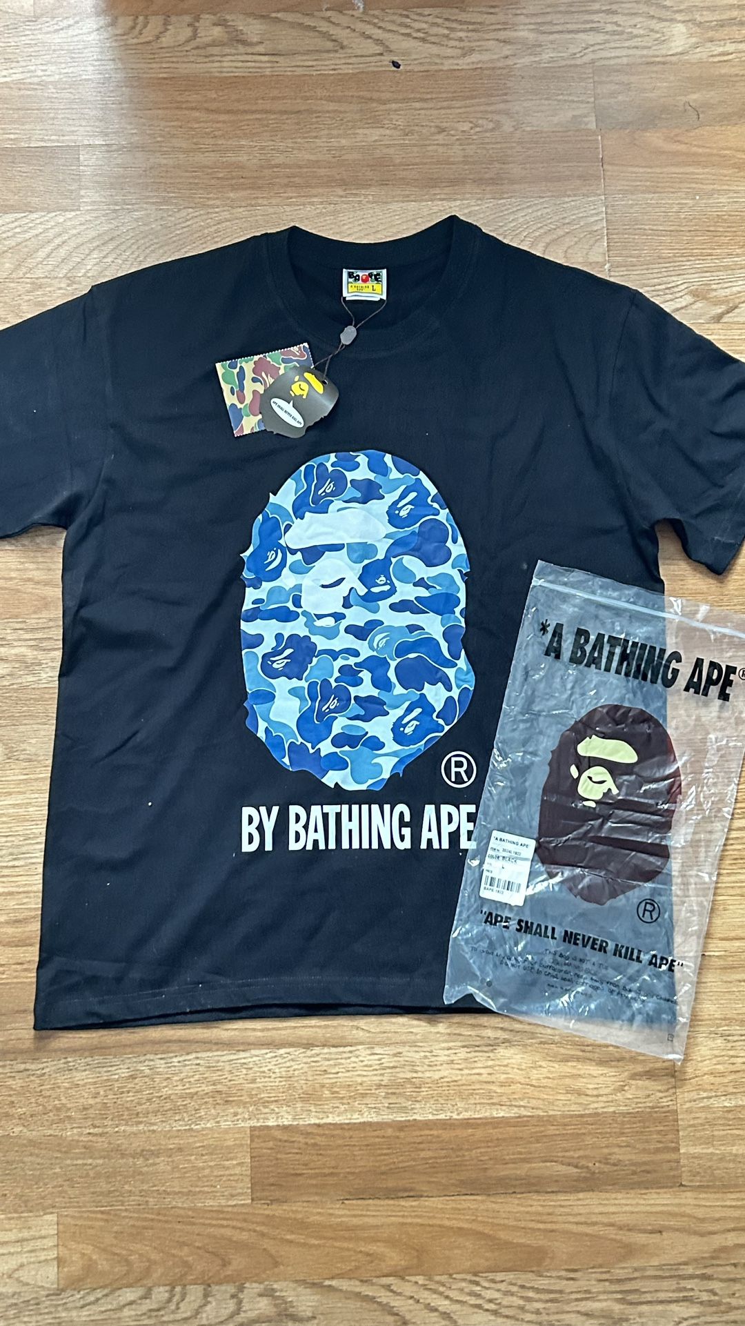 (Brand New) Bape ABC Camo T Shirt Black/Blue Size L