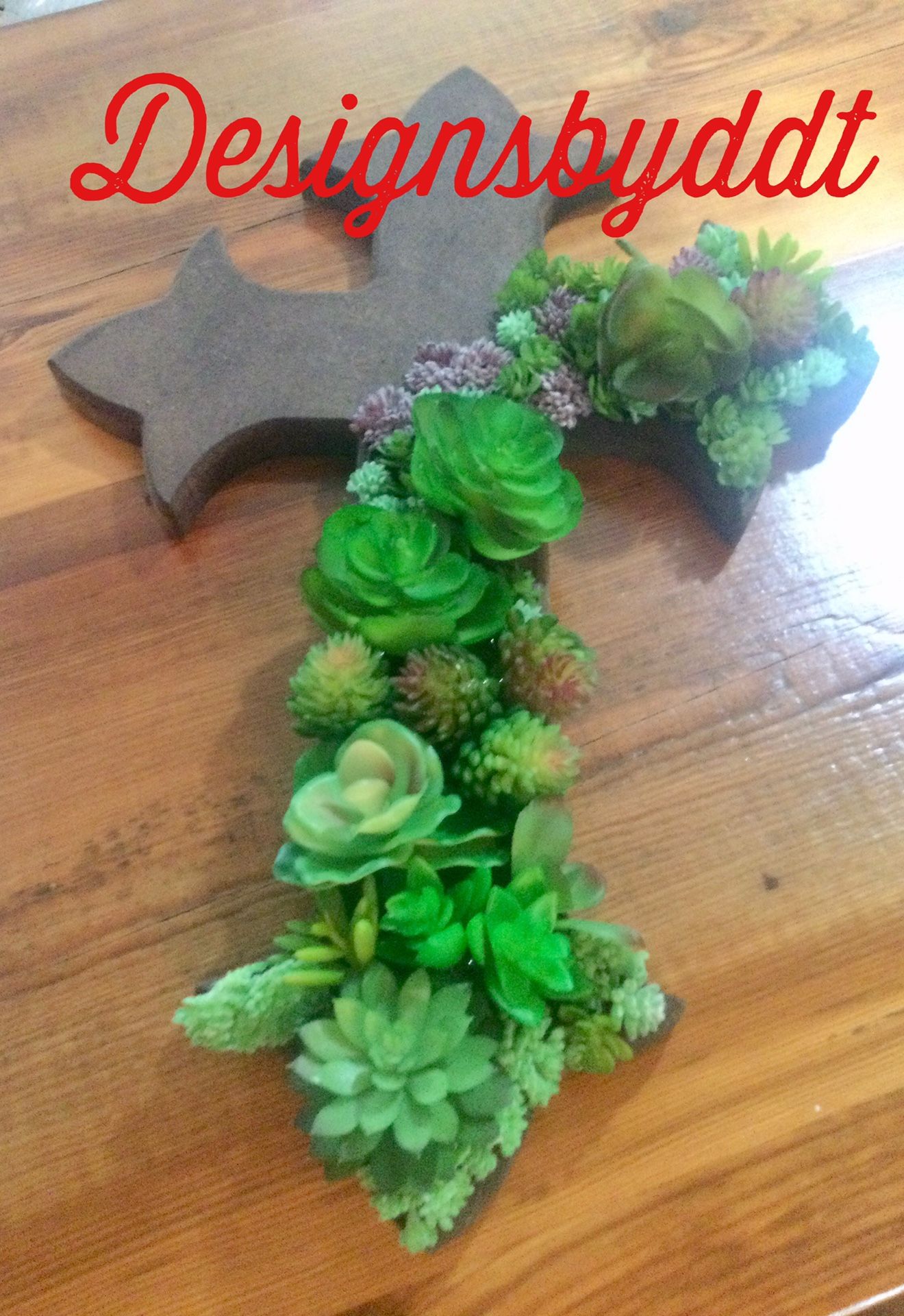 Cross With Succulents Large