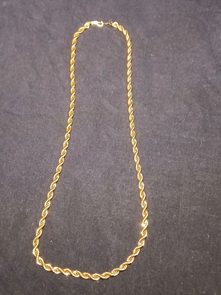 Heavy 14K GP Rope Chain – 37.5g – Vintage Korea – 23.5"