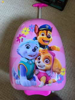 Heys Paw Patrol Kids Rolling Suitcase 18 Pink Hardshell Everest Chase Skye