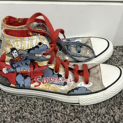 Converse All Star DC Comic Superman Sneakers Kids Size 3Y