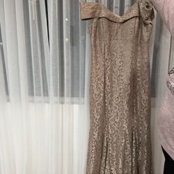 Women’s Gold Evening Wedding Guest Dress