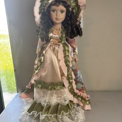 Porcelain Doll in Victorian Dress – New in Box – Quick Sale