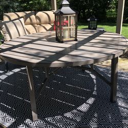 60 Inch Round Metal Patio Table.  Seats 6.  