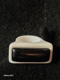 hard resin black white ring