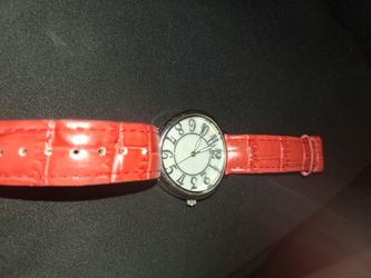 Women's Watch Red Leather Strap