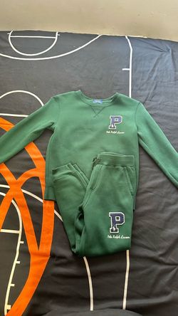 Polo Ralph Lauren Boys Letter Fleece Logo Sweatshirt & Pants Set Size 7