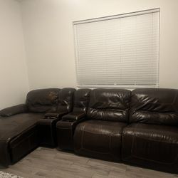 Brown Leather Couch